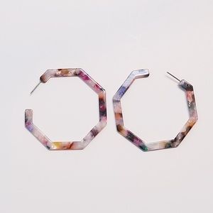 Big Acrylic octagon shaped colorful hoops
